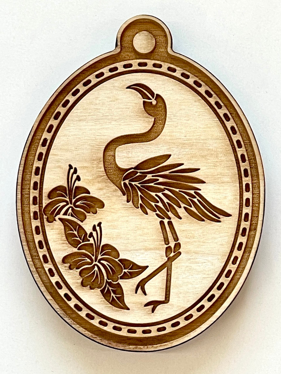 Ornament (Flamingo & Hibiscus)- Stamp