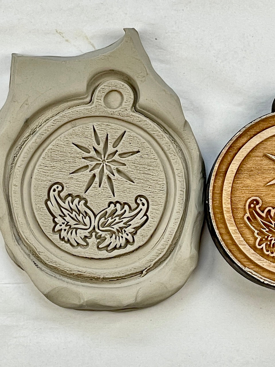 Ornament (Wings & Stars) Small Round- Stamp