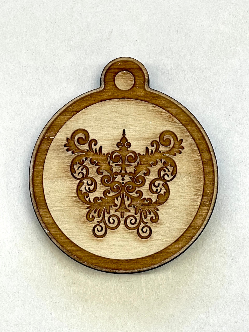 Ornament (Fleur-De-Lis Engraved) Small Round- Stamp