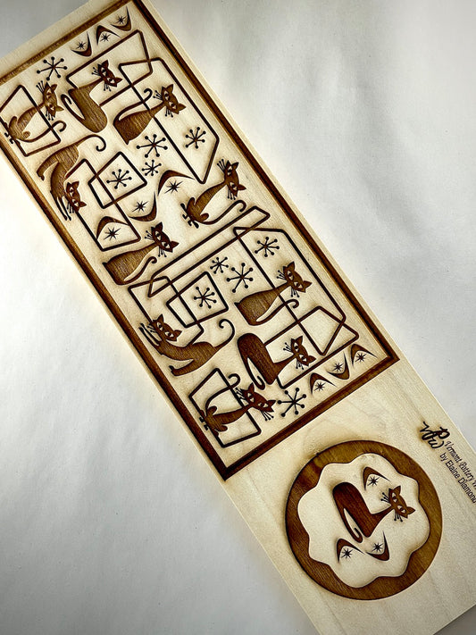 Cats, Mid-Century Textured Mug Plank