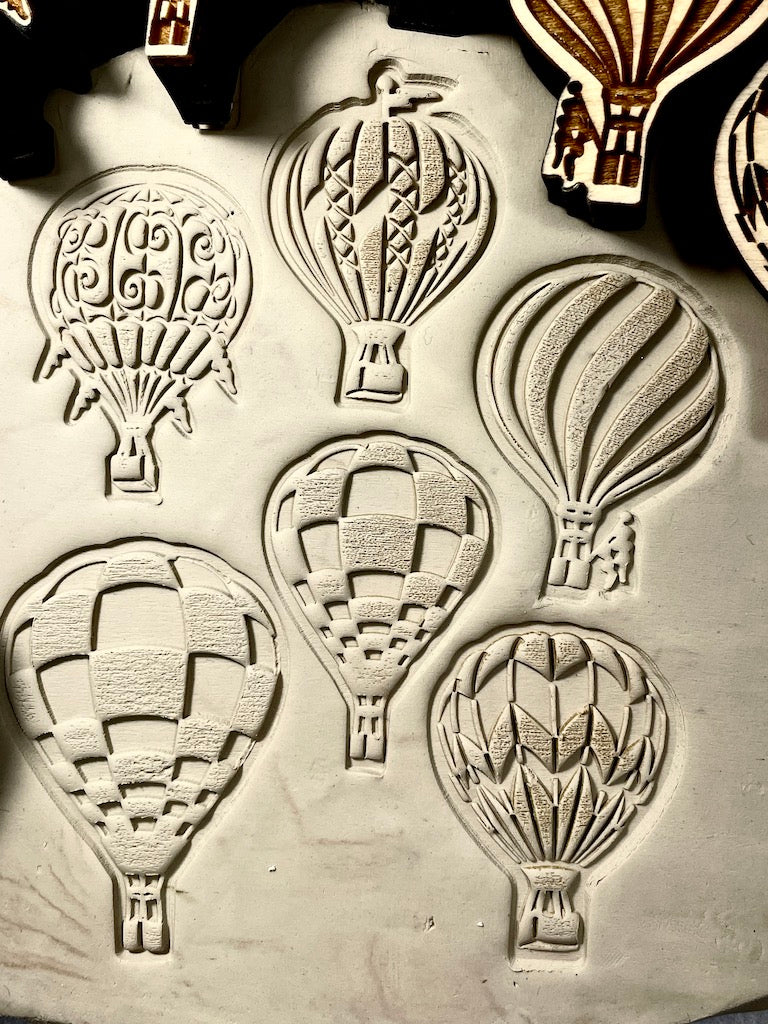 Hot Air Balloon (Candy Stripes) Large- Stamp