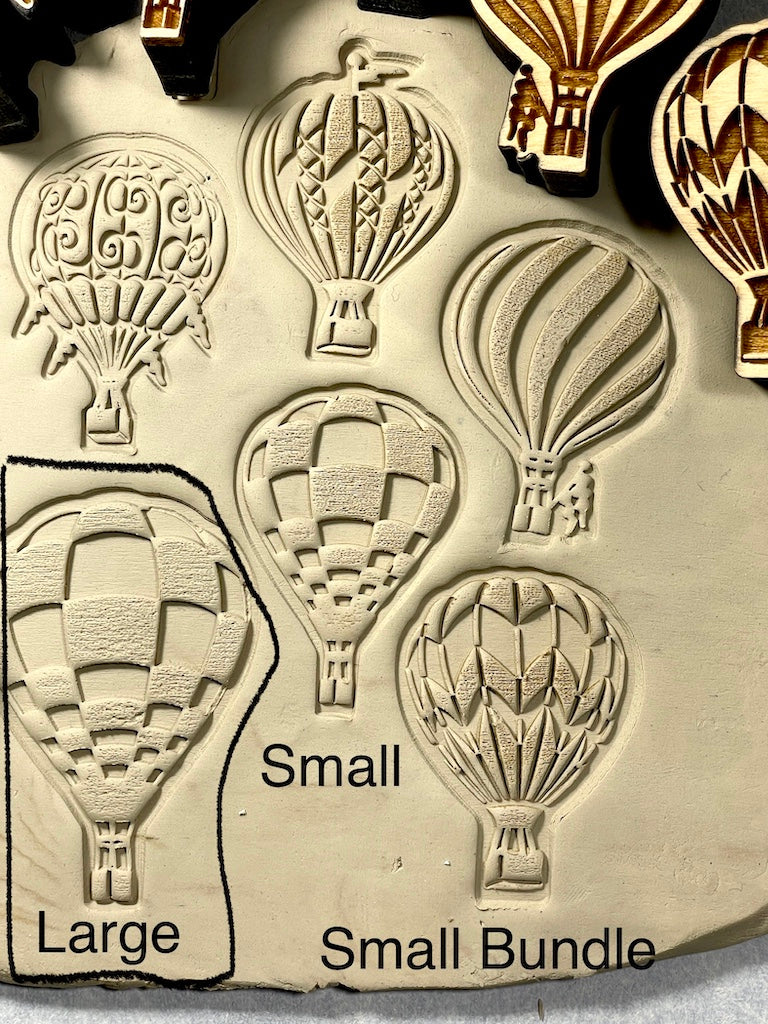 Hot Air Balloon (Clouds) small- Stamp