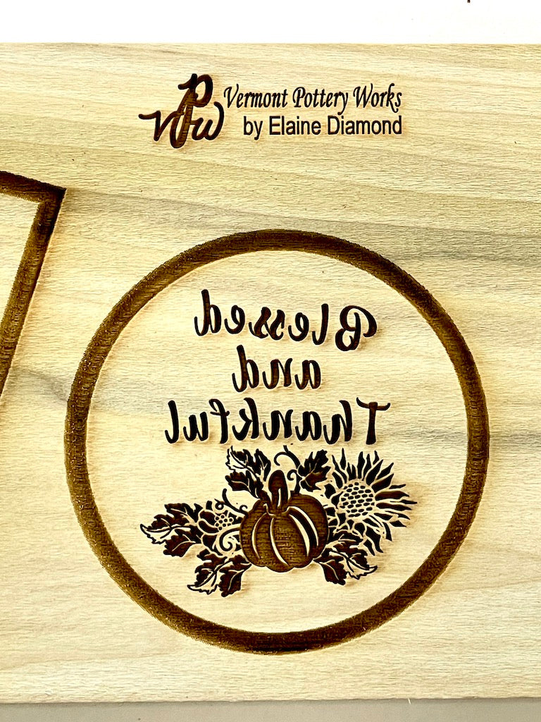 Blessed and Thankful Curved Textured Mug Plank