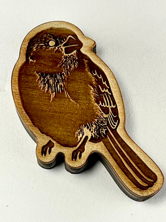 Birds on a Fence (Bird Looking Right)- Stamp