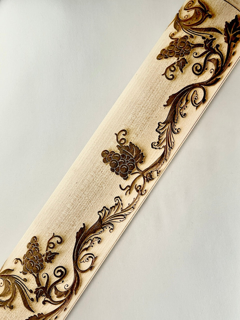 Rectangular Grapes & Vines Cheese Plate Template Textured Rolling Pin