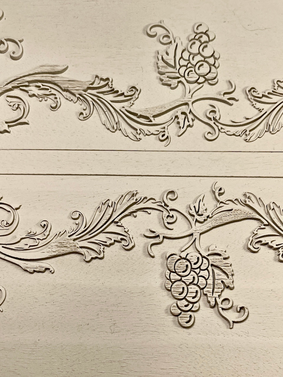 Rectangular Grapes & Vines Cheese Plate Template Textured Rolling Pin