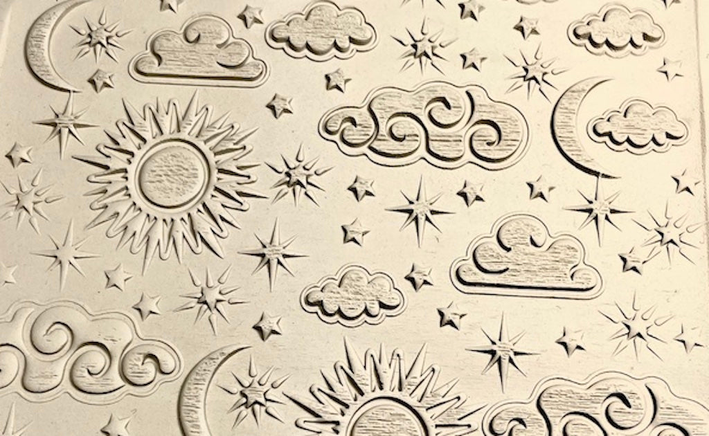 Sun, Moon and Stars Textured Mug Plank