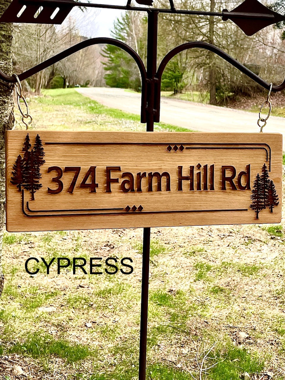 18" Custom Sign- Cypress Wood