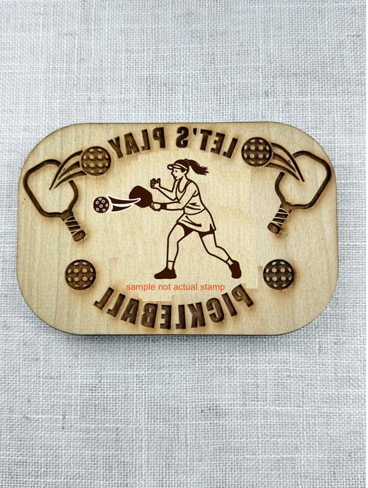 Pickleball (Let's Play Pickleball Medallion- Female)- Stamp