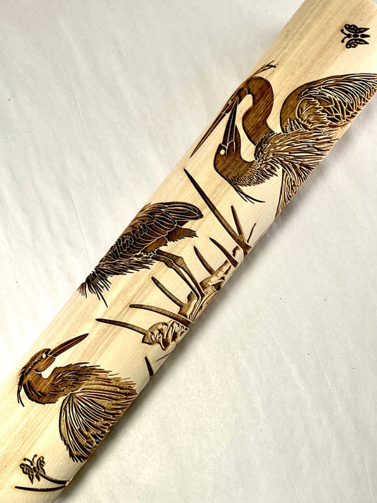 Great Blue Heron Textured Rolling Pin