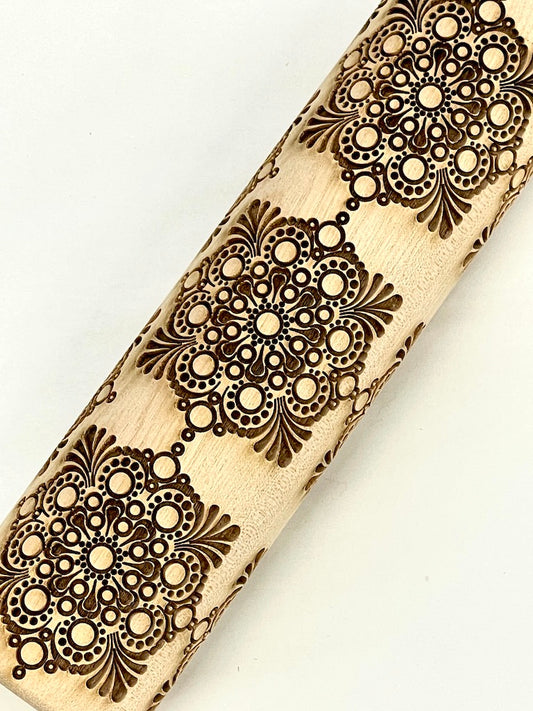 7" Mandala Lace Textured Rolling Pin