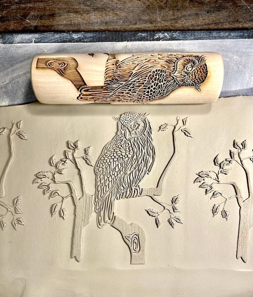 7" Owls Textured Rolling Pin