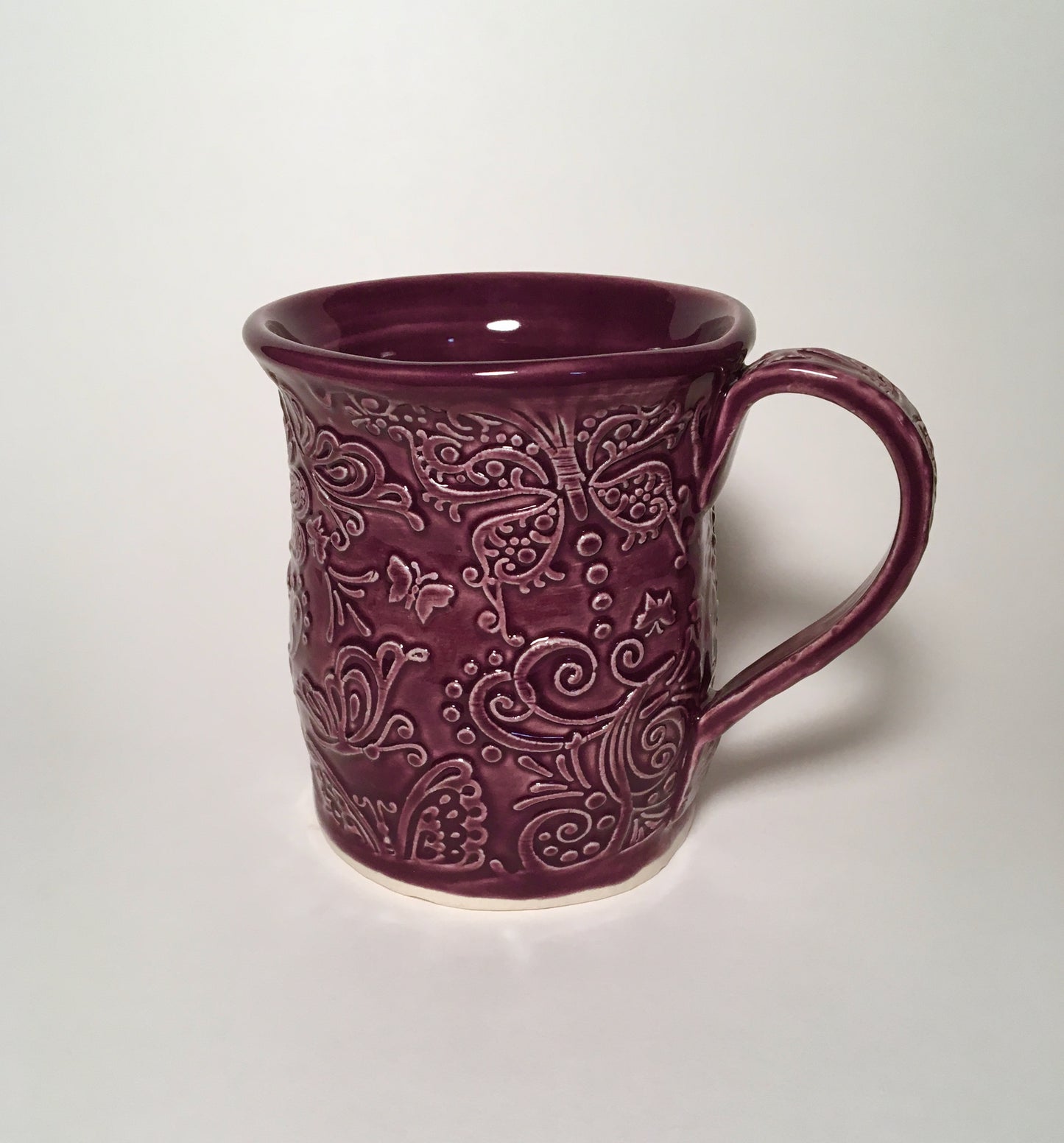 Wine Colored Butterfly Mug