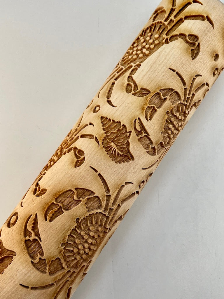 7" Crabs Textured Rolling Pin