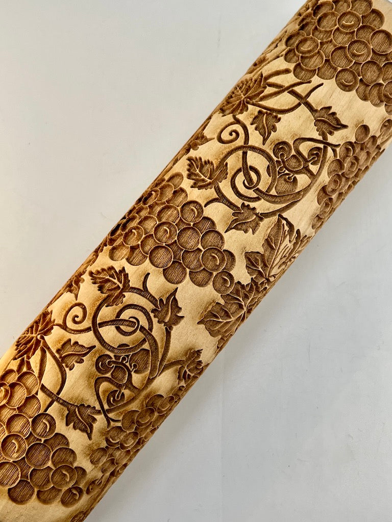 7" Grapes & Vines Textured Rolling Pin