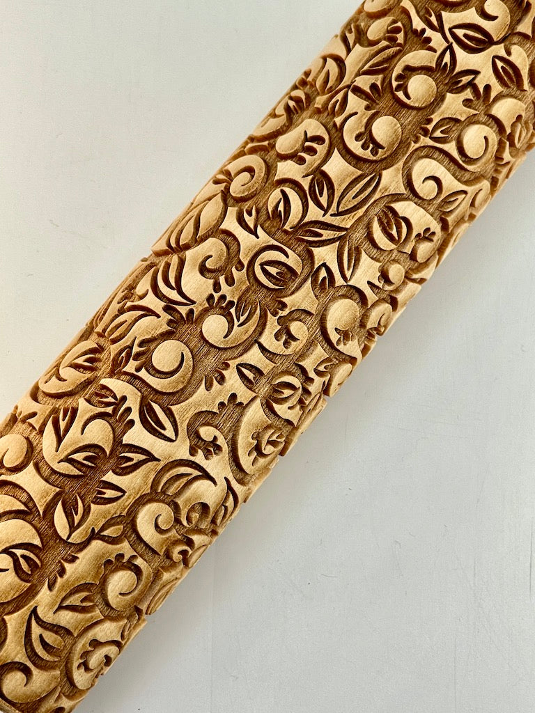 7" Leaves & Vines Textured Rolling Pin