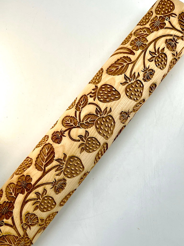7" Strawberries Textured Rolling Pin
