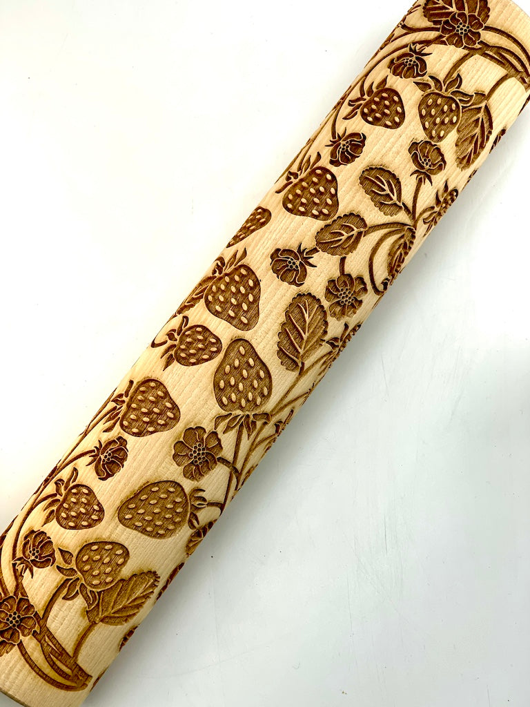 7" Strawberries Textured Rolling Pin