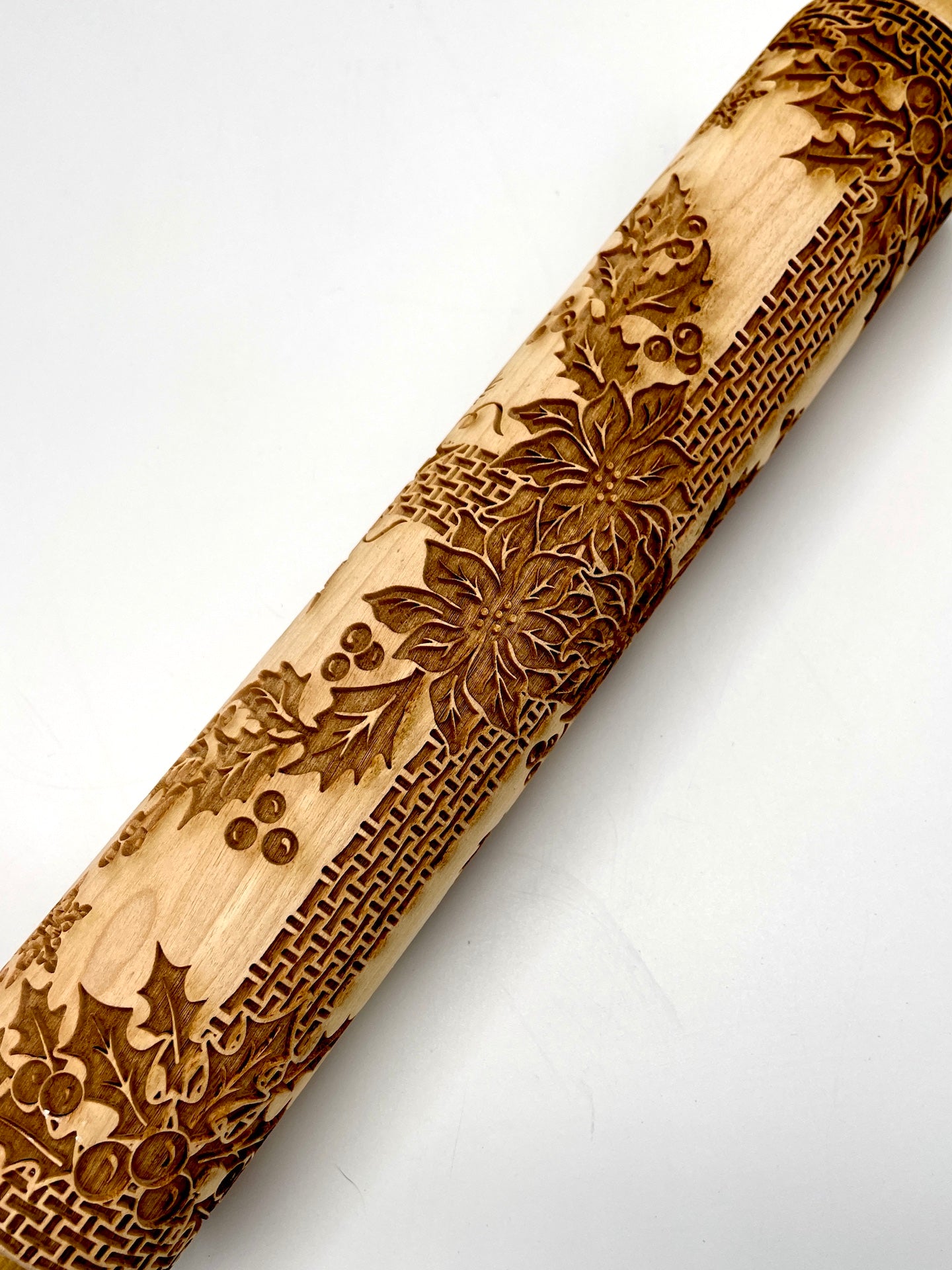 Elegant Holiday Textured Rolling Pin