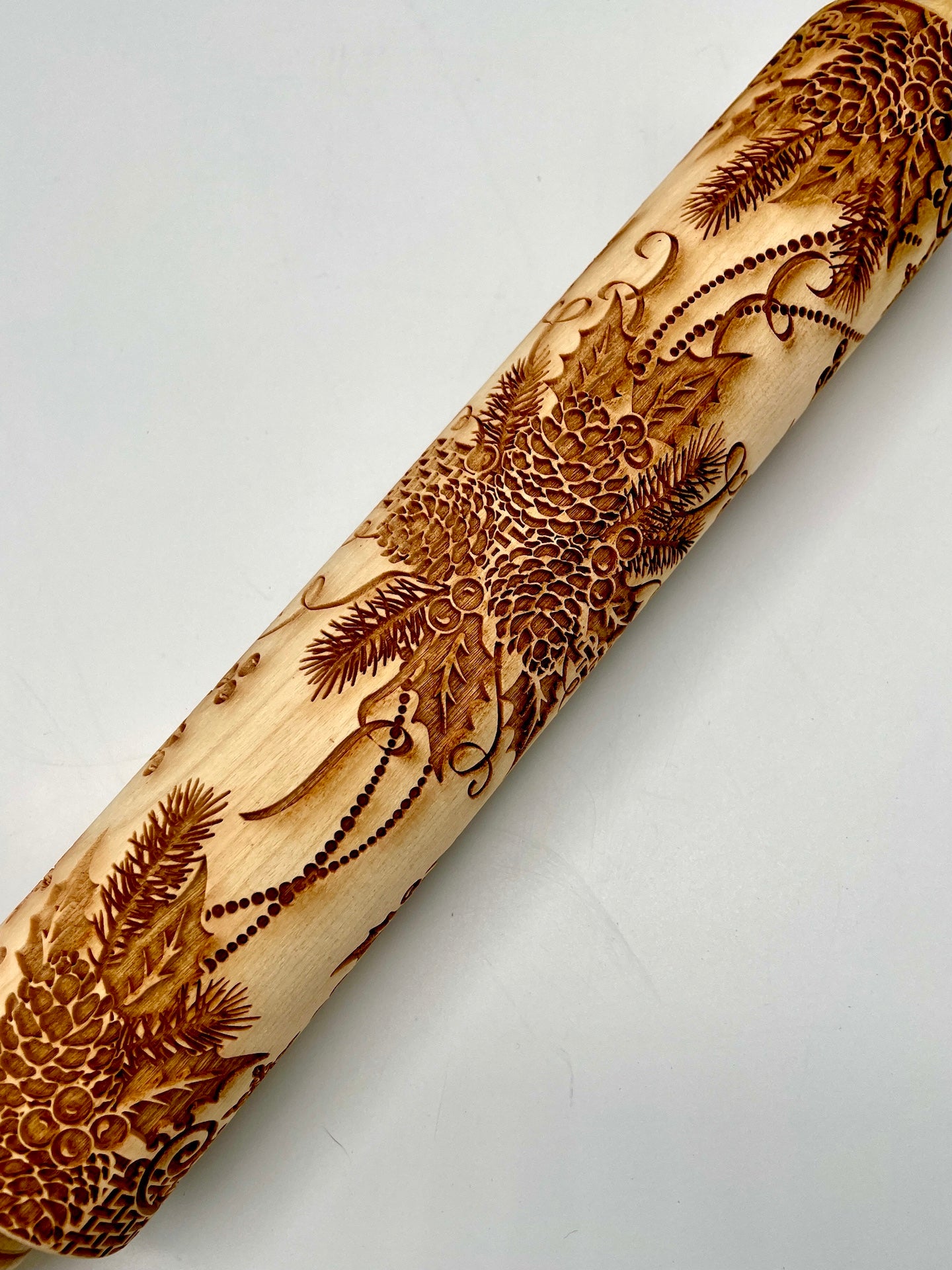 Elegant Holiday Textured Rolling Pin