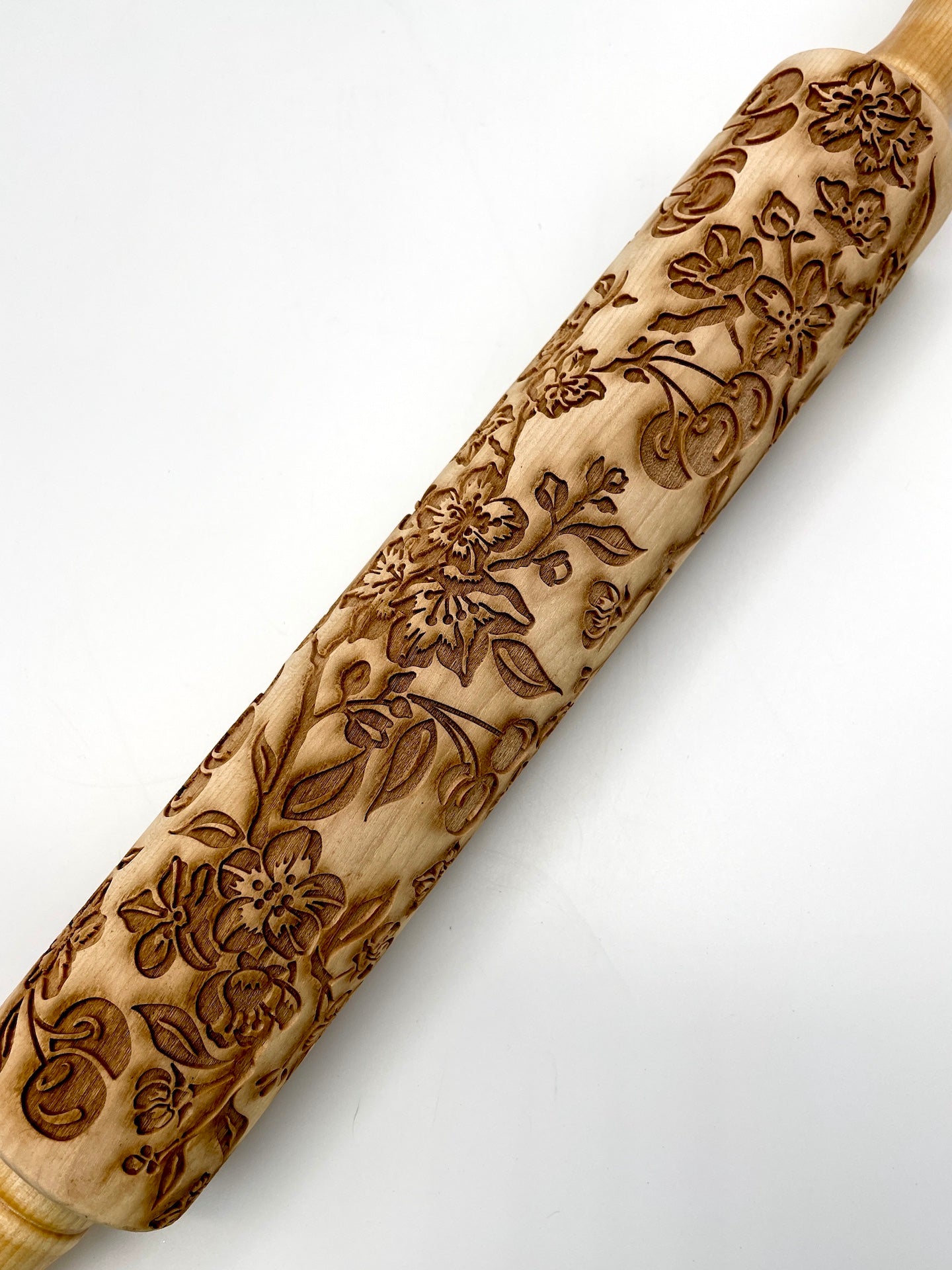 Cherry Blossoms & Cherries Textured Rolling Pin