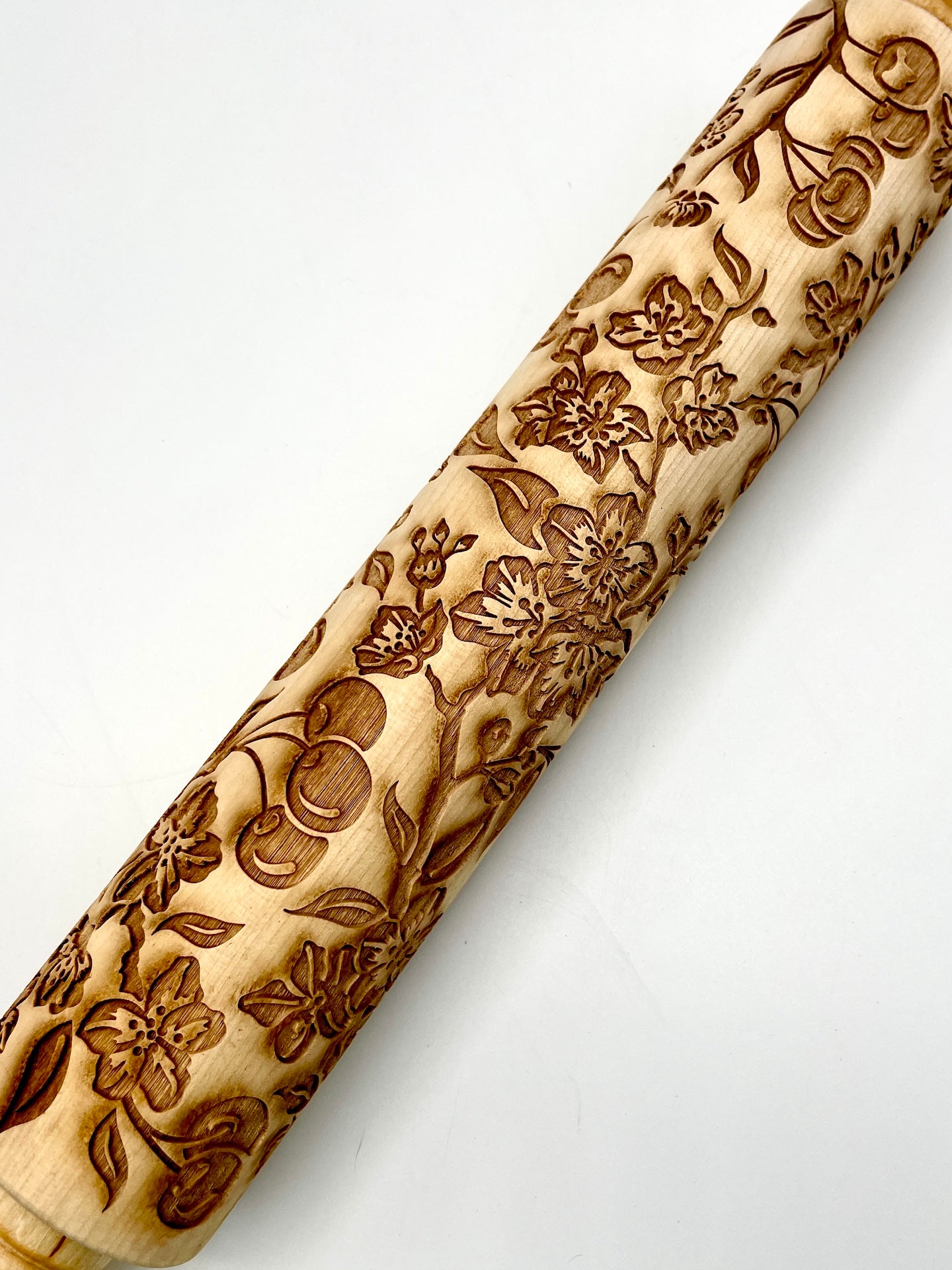 Cherry Blossoms & Cherries Textured Rolling Pin