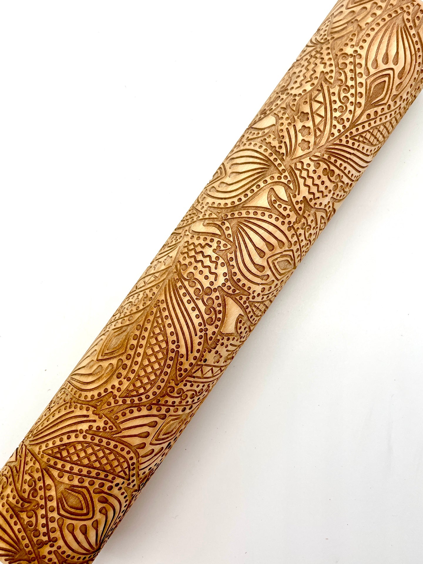 Abstract Leaves Textured Rolling Pin