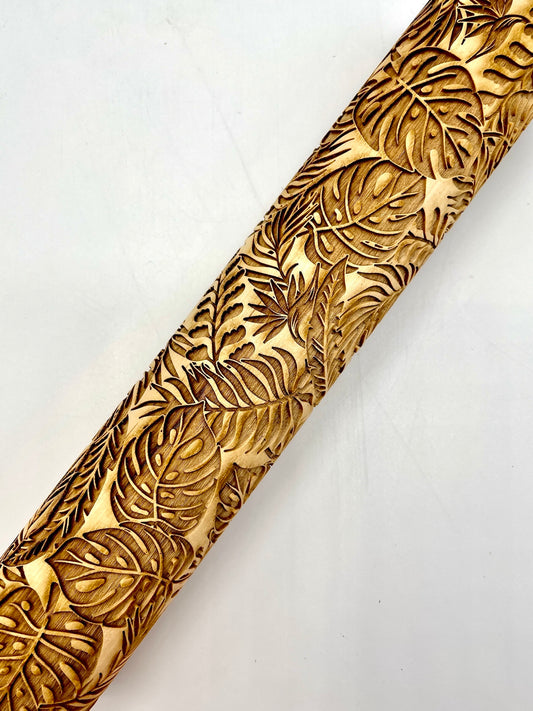 Tropical Leaves Textured Rolling Pin