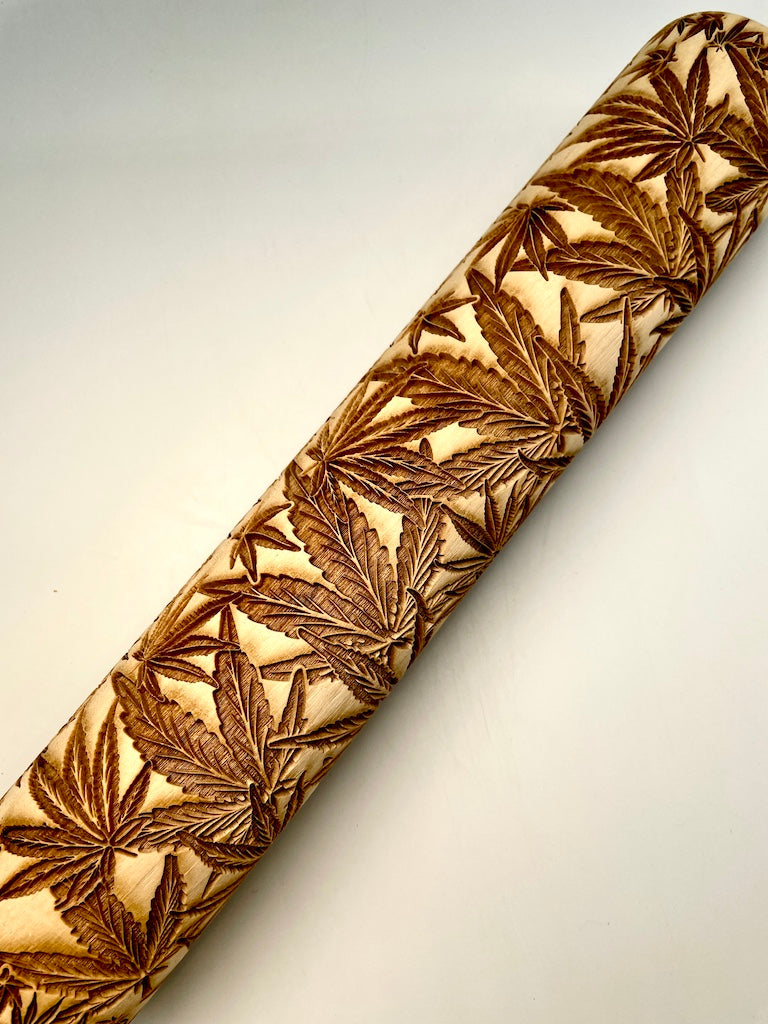 Cannabis Leaves Textured Rolling Pin