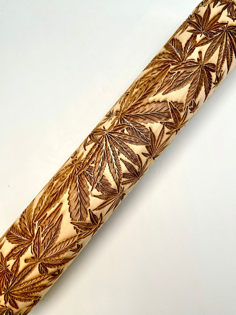 Cannabis Leaves Textured Rolling Pin