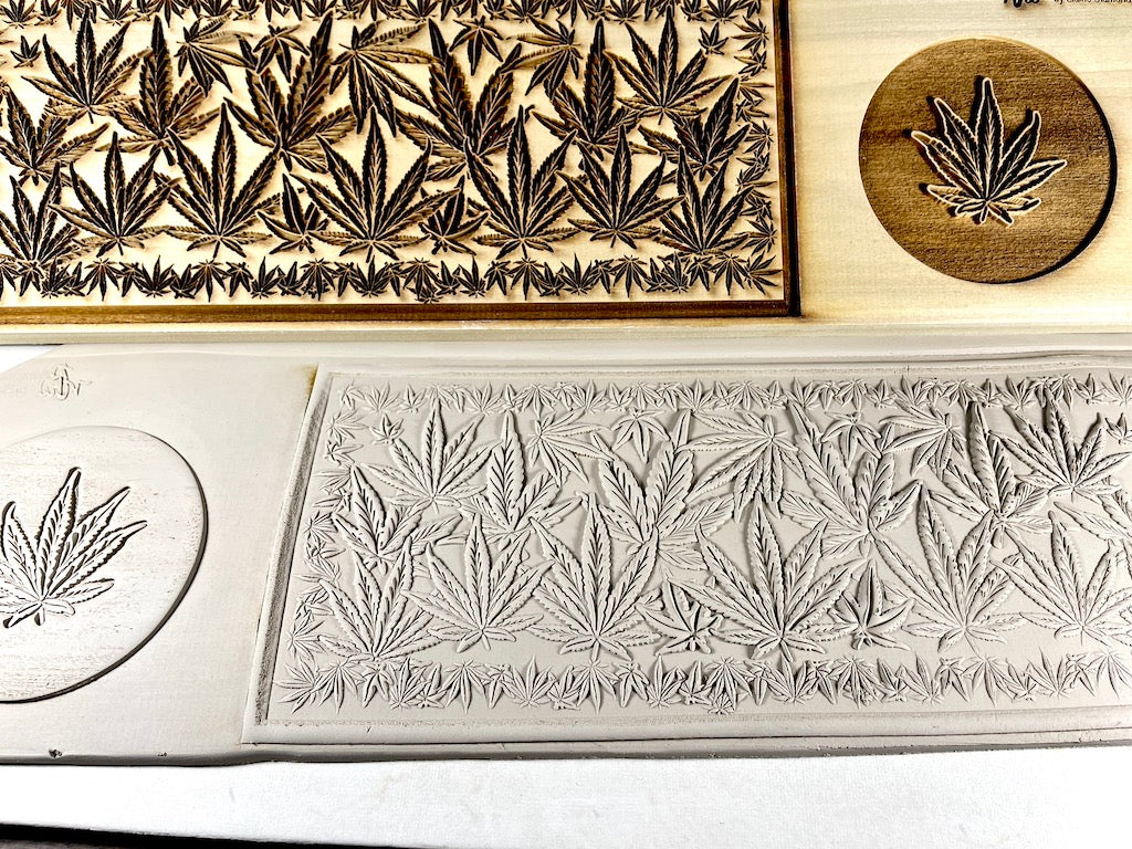 Cannabis Leaves Textured Plank