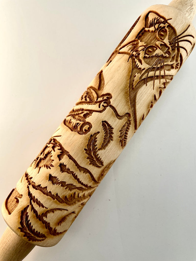 7" Cats Textured Rolling Pin