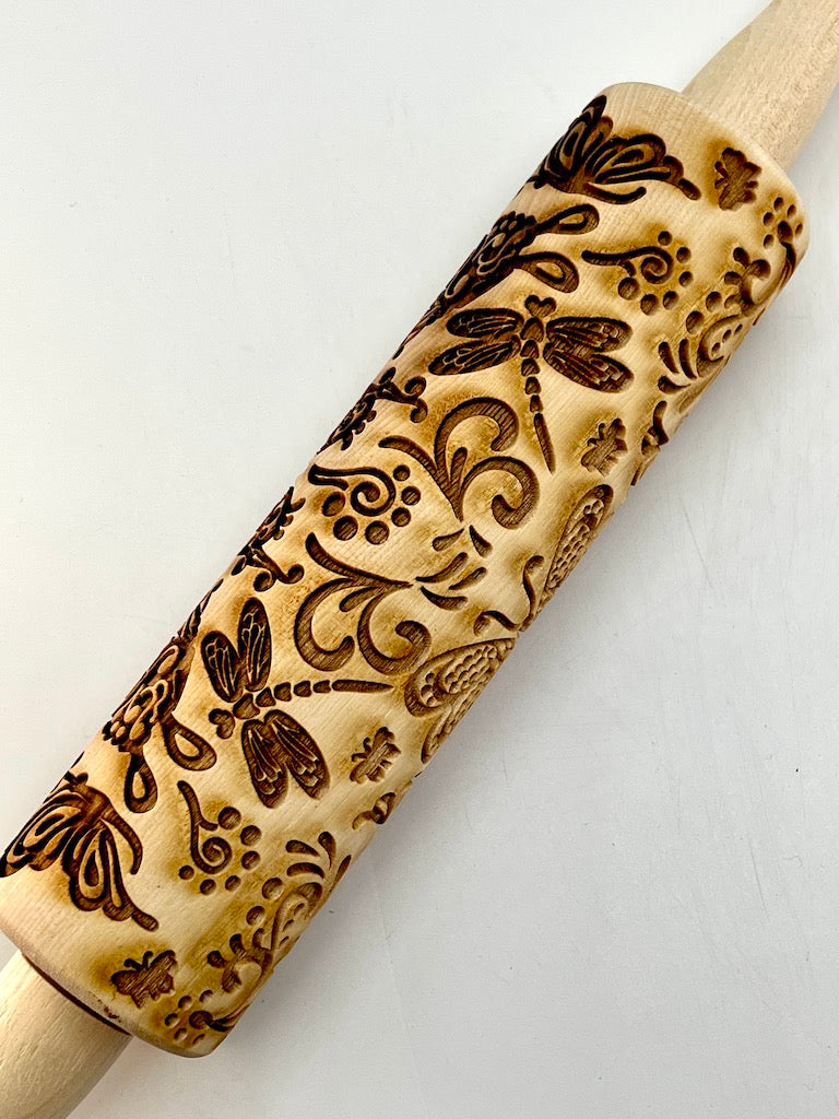 7" Butterfly Textured Rolling Pin