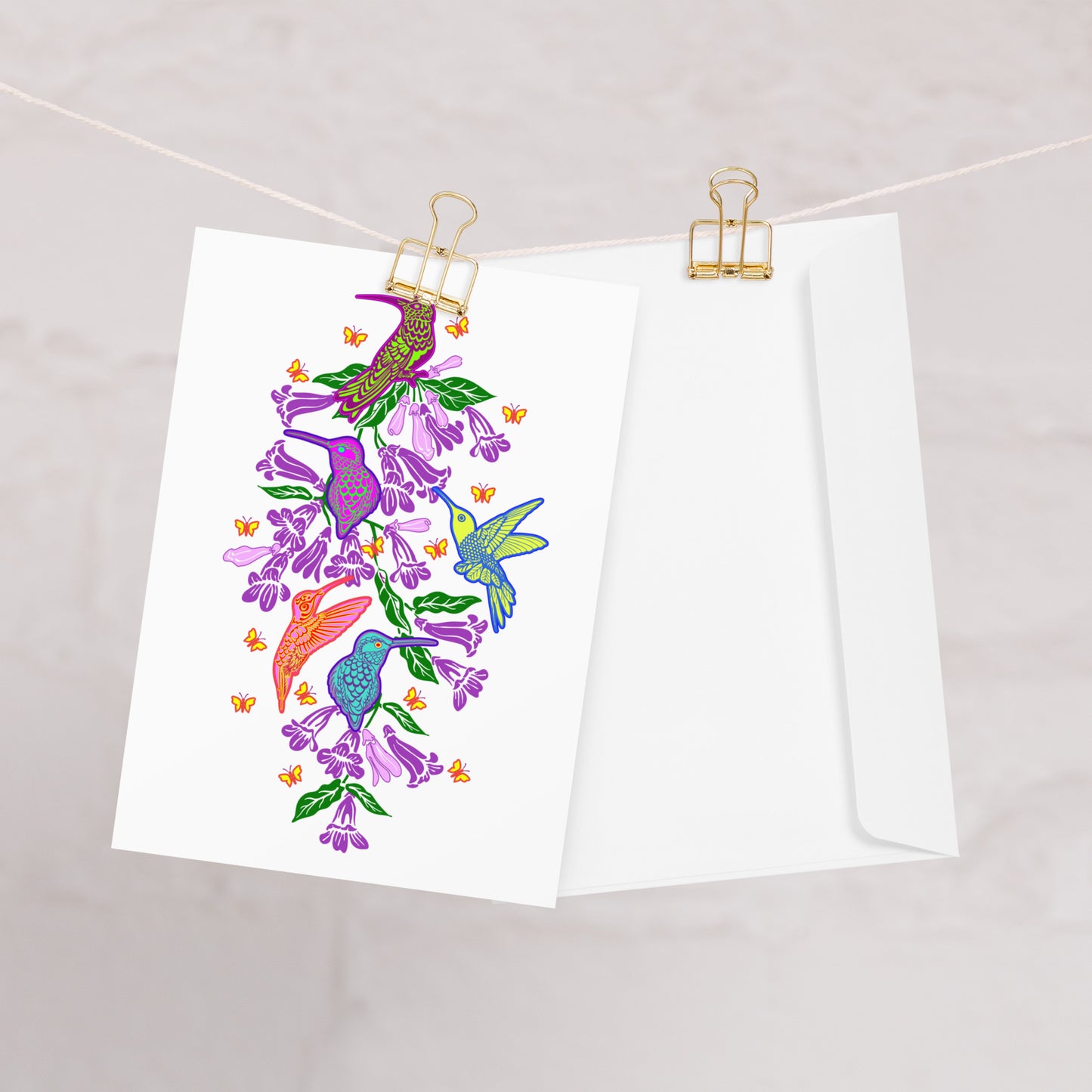 Hummingbirds by WPV- Greeting Card