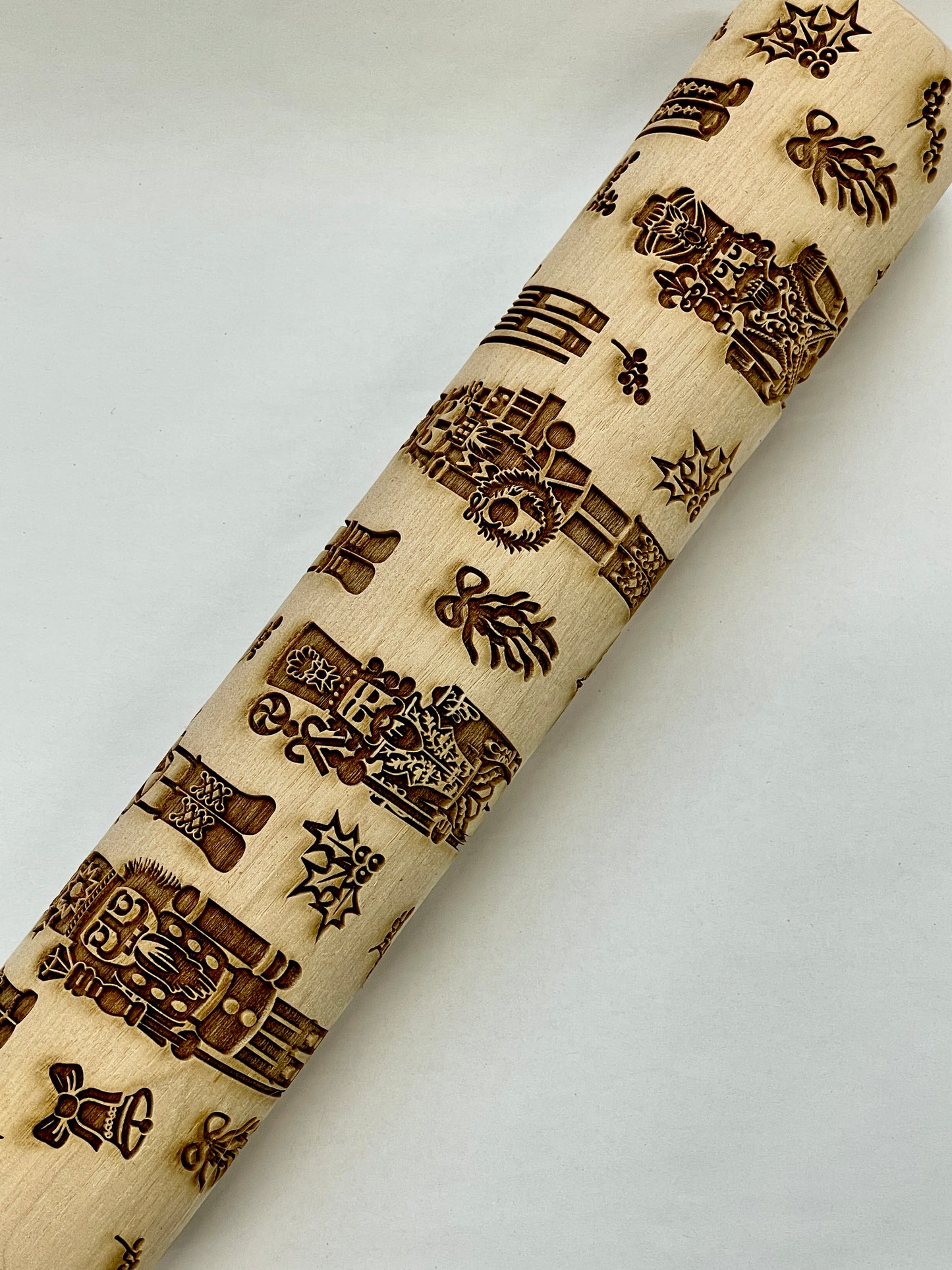 7"  Nutcracker Textured Rolling Pin