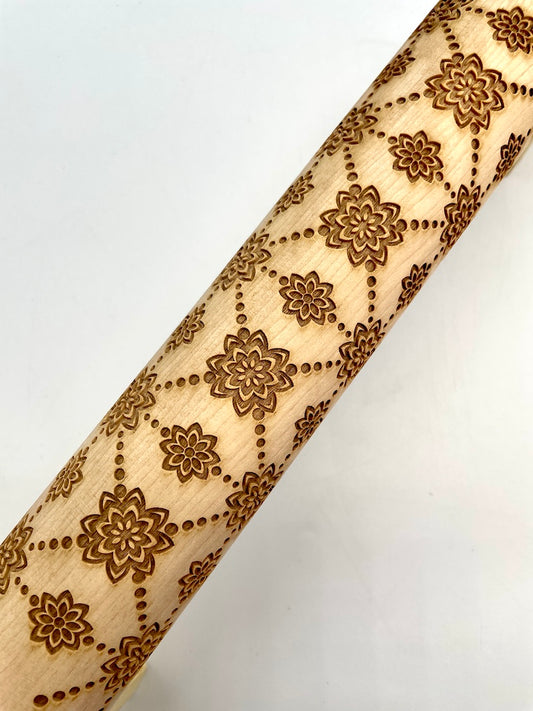 Quilted Floral Textured Rolling Pin