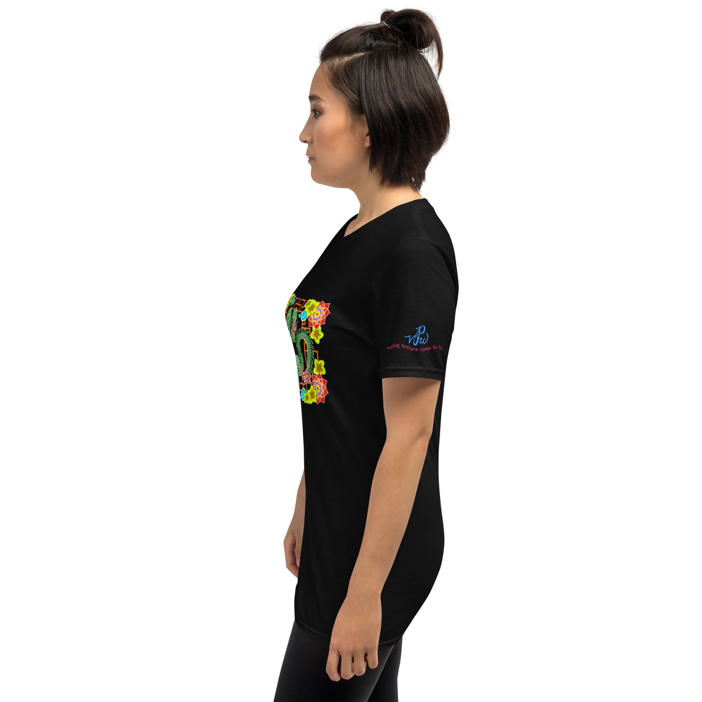 Floral Dragons Short-Sleeve (Front Design) Unisex T-Shirt